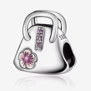 Silver & Pink Handbag Charm